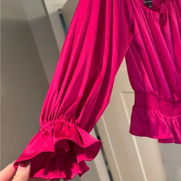 NWOT International Vibrant Pink Blouse - Picture 3 of 5